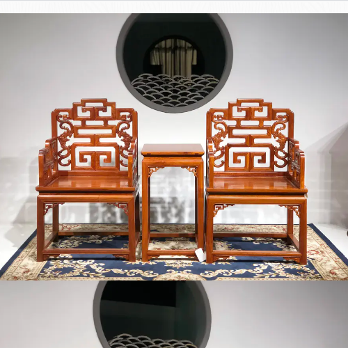 缅甸花梨福寿椅三件套