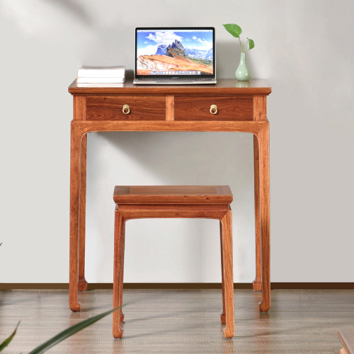 缅甸花梨红木小书桌明式电脑桌卧室多功能梳妆