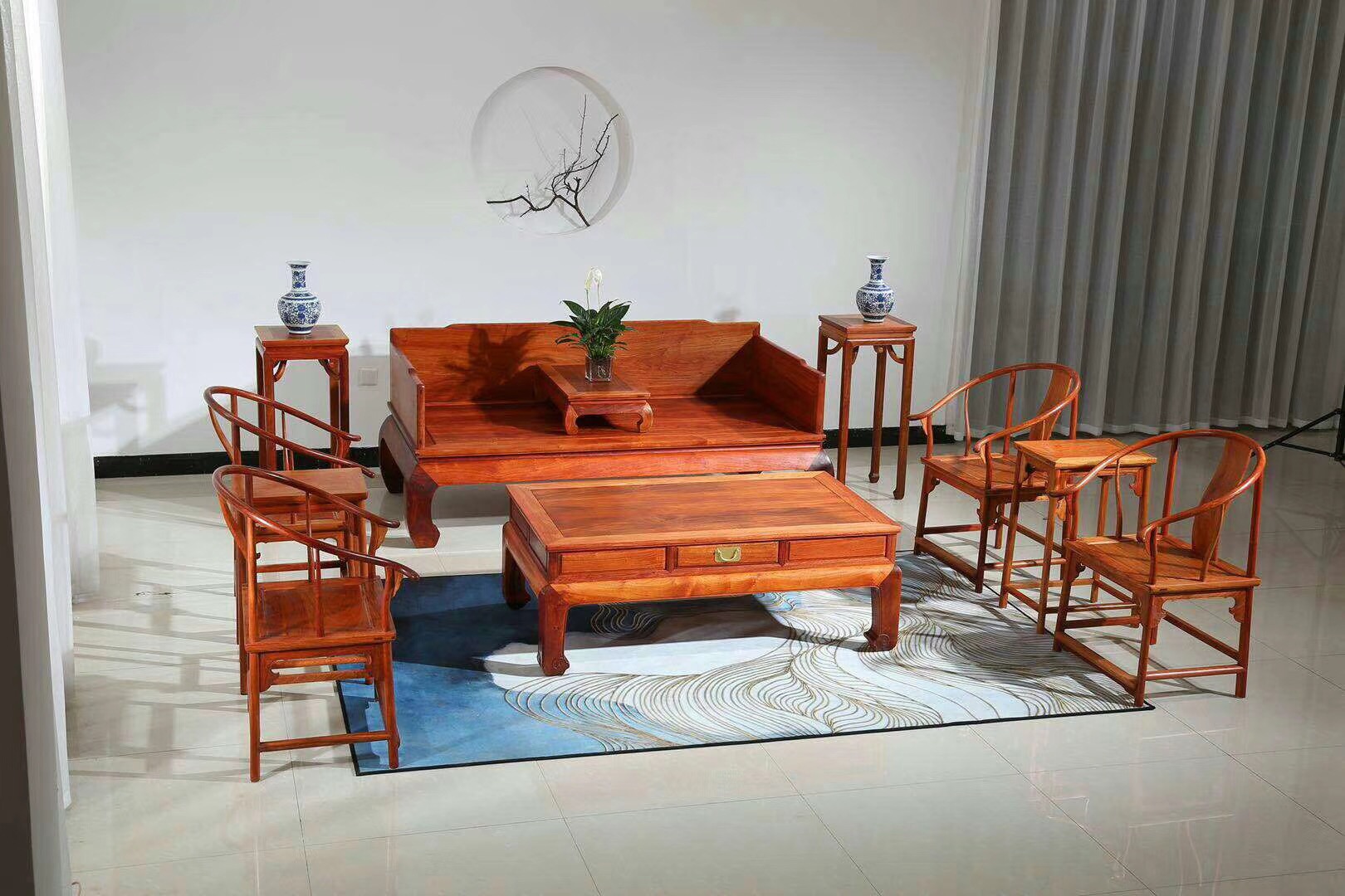 红木家具客厅布置图