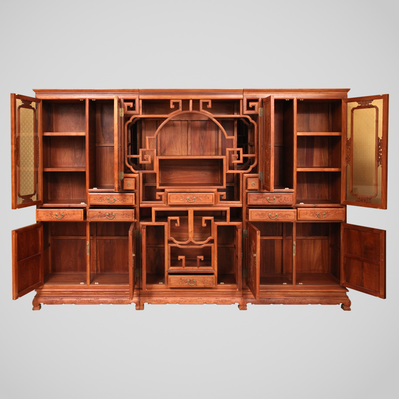 缅甸花梨书柜一对价格